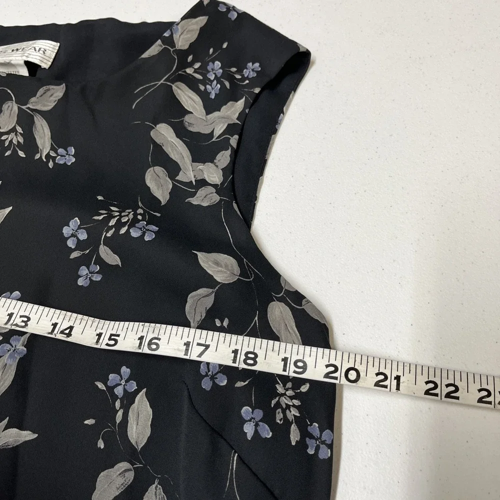 Vintage Jones New York Dress Black Chiffon Maxi Size 14‎ Office Career Event